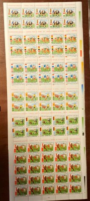 TIMBRE ROM&amp;Acirc;NIA LP1157/1986 C.M. Fotbal Mexic -Turneul final -Set 6 coli- MNH foto