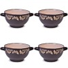 Set 4 Boluri Supa Ceramica 650ml Maro Crem Vervo.ro - Boluri Portelan Microunde, Vase Masa, Design Modern Elegant