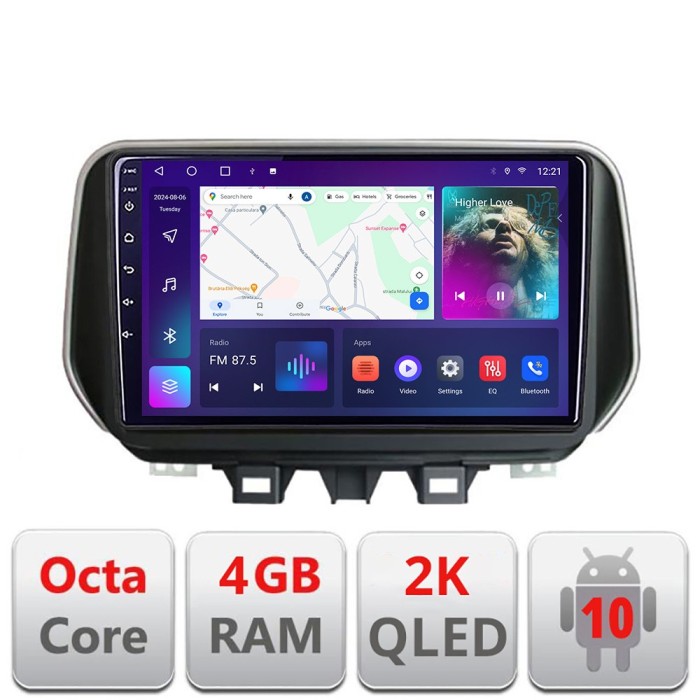 Navigatie Hyundai Tucson 2019- C-1135 Android Octa Core Ecran 2K QLED GPS 4G 4+32GB 360 KIT-1135+EDT-E409-2K CarStore Technology