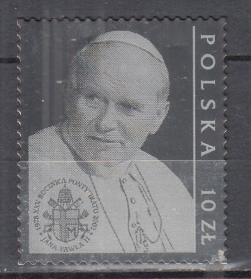 POLONIA 2002 A 25-a ANIVERSARE A PONTIFICATULUI IOAN PAUL AL II-lea ARGINTIU MNH foto