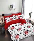 Cumpara ieftin Lenjerie de pat pentru o persoana cu husa elastic pat si fata perna patrata, Benen, bumbac mercerizat, multicolor
