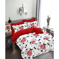 Lenjerie de pat pentru o persoana cu husa de perna patrata, Benen, bumbac mercerizat, multicolor