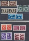 1937 ROMANIA Carol II seria rară NEdantelata Sport - UFSR, in perechi orizontale MNH, tiraj 200 serii, Nestampilat