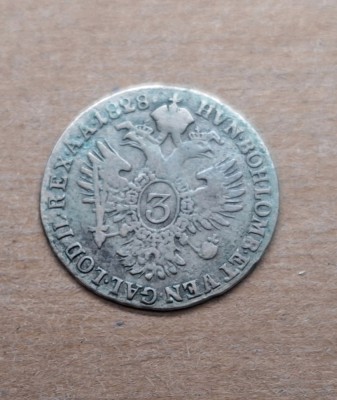 3 kreuzer 1828 E, argint foto