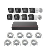 Sistem supraveghere IP Hikvision cu 8 camere 4MP, PoE, NVR si SSD 1TB