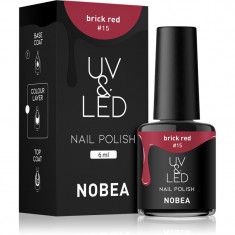NOBEA UV & LED Nail Polish unghii cu gel folosind UV / lampă cu LED glossy culoare Brick red #15 6 ml