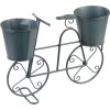 Suport Ghivece Metalic MagicHome Bicicleta, 2 Suporturi, 50x15x37 cm, Gri. Decoratiune Gradina, Terasa, Balcon