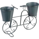 Cumpara ieftin Suport metalic pentru ghivece flori, MagicHome, model bicicleta, 2 suporturi, 50x15x37 cm, Magic Home