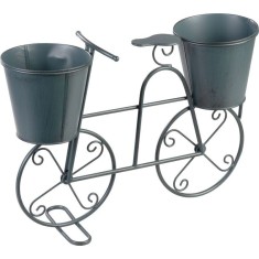 Suport metalic pentru ghivece flori, MagicHome, model bicicleta, 2 suporturi, 50x15x37 cm