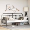 VidaXL Cadru de pat de zi cu headboard Negru 90 x 190 cm Oțel 42002630