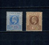 Insulele Cayman 1905 - Uzuale Regele Edward VII, Mi.No.10-11 nestampilate, cu sarniere