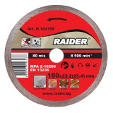 Disc diamantat continuu pentru taiere umeda 180x22,2 mm Raider