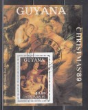 M2 JC 49 - Colita foarte veche - Guyana - Rubens - Craciun 1989 - pictura, Arta, Stampilat