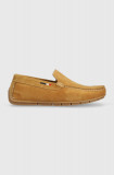 U.S. Polo Assn. mocasini din piele intoarsa RIVER barbati, culoarea bej, U.S. Polo Assn.