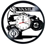 Ceas Perete Disc Vinil ATV Off-Road Pilot Quad 30cm Decor Manual Cadran Alb Mecanism Silentios
