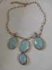 Set Bijuterii Dama Albastru Aur 18k: Cercei &amp; Colier Bleu - Elegant, Placat cu Aur, Cadou Femei