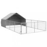 Cumpara ieftin Canisa de exterior cu alergare 7x3x1,9 m otel galvanizat