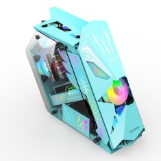 Carcasa Pro Gaming Hercule Blue, Middle Tower, ATX, fara sursa, Controller ARGB foto