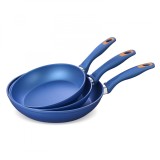 Set 3 tigai cu acoperire antiaderenta din aluminiu Zass Gourmet ZG-ACS 06 Albastru - NOU