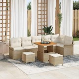 VidaXL Set de canapele pentru grădină 9 pcs Bej, crem 80 x 80 x 71 cm