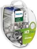Set 2 becuri auto H7 Philips LongLife EcoVision, 12V, 55W