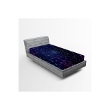 Așternut elastic cu model mandala stea, 160x200cm &ndash; negru albastru