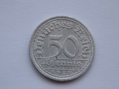 50 PFENNIG 1921-A GERMANIA foto