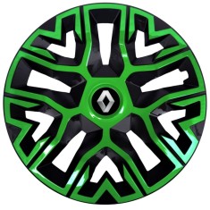 Set 4 Capace Roti 16 inchi (R16), Best Verde-Negru, Compatibile Cu Renault