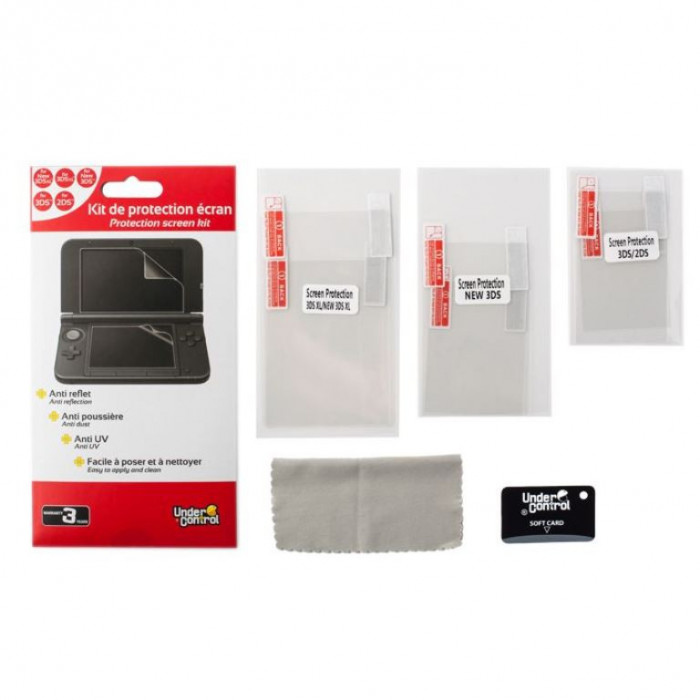 Set folie protectie ecran Nintendo 3DS XL / New 3DS / 2DS + Microfibra - EAN: 3700372706582 (e)