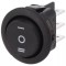 Intrerupator ROCKER DP3T ON-OFF-ON 10A 250VAC Pozitii 3 cu retinere 20mOhm CANAL ELECTRONIC MR3-230-R6-BBNWC