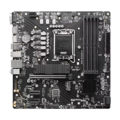 MSI PRO B760M-P, mATX, LGA 1700, DDR5 6800, 1x PCIe x16 slots, 2x M.2 slots, 1x HDMI, 1x DP, 1x VGA, 1x USB 3.2 Gen 2 Type-C, 1x USB 3.2 Gen 1, 4x USB foto