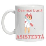 Cana alba personalizata &quot;cea mai buna asistenta&quot;, Oem