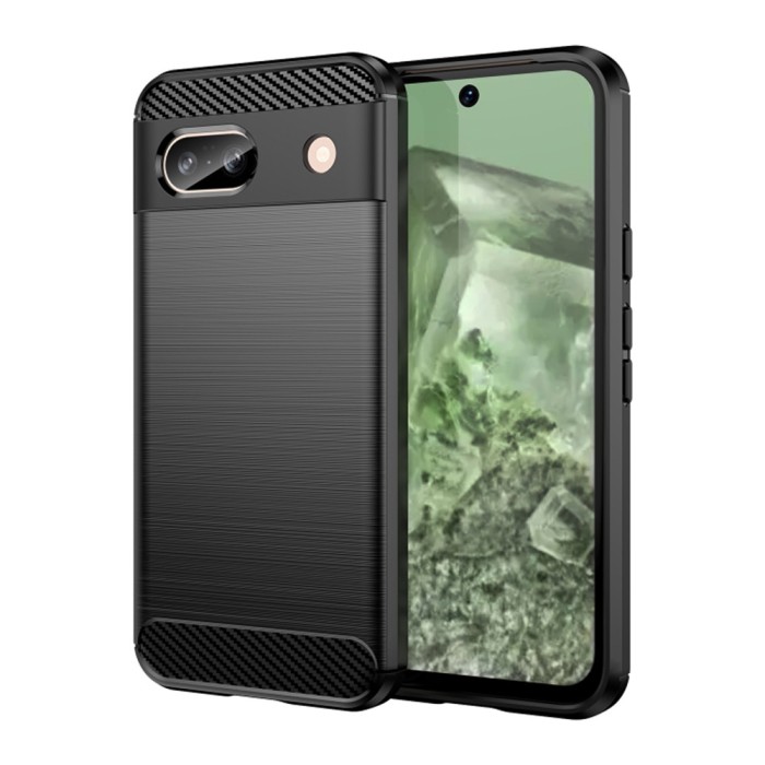 Husa carbon compatibila google pixel 8a, tech protect antisoc, negru