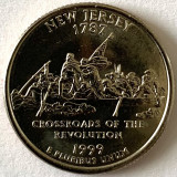 AMERICA QUARTER 1/4 DOLLAR 1999 LITERA D. ( REVOLUTIE - NEW JERSEY), BU., America de Nord, Cupru-Nichel