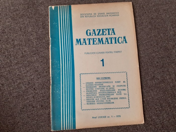 GAZETA MATEMATICA NR 1/1978