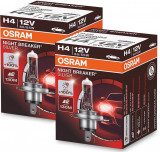 Set 2 Buc Bec Osram H4 12V 60/55W Night Breaker Silver +100% 64193NBS