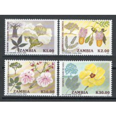 Zambia 1991 Mi 586/89 MNH, nestampilat - Flori