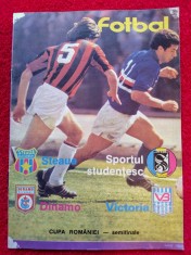Program semifinale Cupa Romaniei STEAUA-DINAMO-SPORTUL-VICTORIA foto