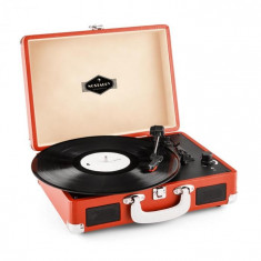 Auna Peggy Sue, ro?u, gramofon retro, LP-uri de vinil, USB, LINE OUT foto