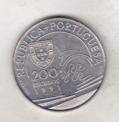 bnk mnd Portugalia 200 escudos 1991 unc , Columb foto