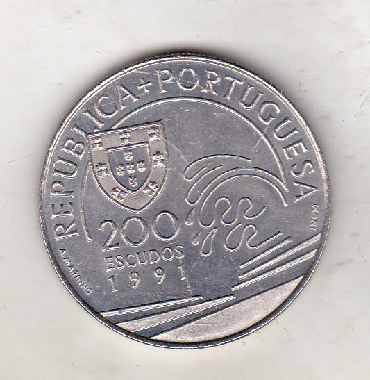 bnk mnd Portugalia 200 escudos 1991 unc , Columb