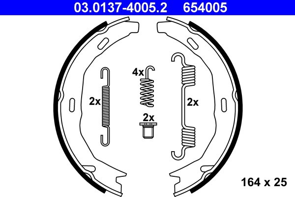 ATE 03.0137-4005.2 Set saboti frana, frana de mana