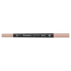 Pix Liner cu Doua Capete Daco Pensuliner, Varf Metalic 0.4 mm si Varf Tip Pensula, Bej, Pixuri Linere, Linere Daco, Pix cu Doua Capete, Pixuri Doua Ca foto