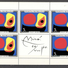 Romania.1970 Pictura:J.Miro-coala mica ZR.392