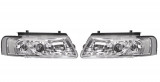 Set faruri VW Passat (B5), 09.1900, partea Stanga+Dreapta, Tuning, Fata, cu lumina de parcare LED; tip bec H1+H1; manual/electric; transparent,