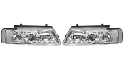 Set faruri VW Passat (B5), 09.1900, partea Stanga+Dreapta, Tuning, Fata, cu lumina de parcare LED; tip bec H1+H1; manual/electric; transparent, foto