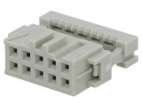 Mufă IDC mamă 10 pini 2x5 pentru cablu-bandă 1,27mm