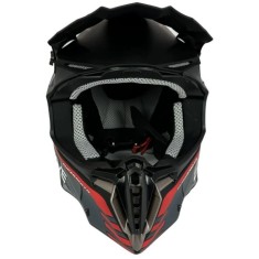 Casca cross/atv Exdrive negru/gri/rosu mat marime L