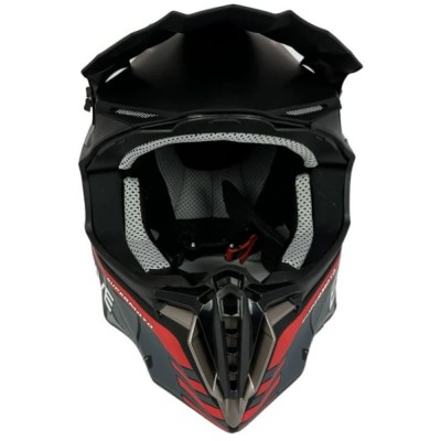 Casca cross/atv Exdrive negru/gri/rosu mat marime S foto