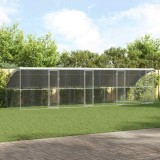 Cumpara ieftin Cusca pentru caini 4 buc. Argintiu 8 x 2 x 2 m Otel galvanizat